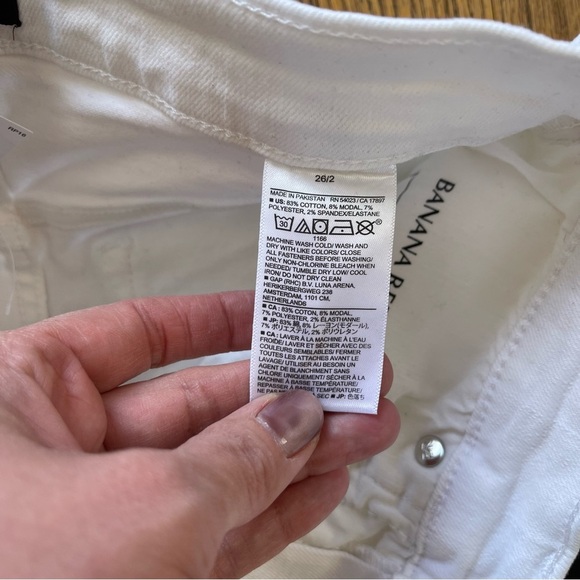 Banana Republic Wide Leg Crop Jean Pure White 851820 Size 26 NWT - Picture 4 of 5